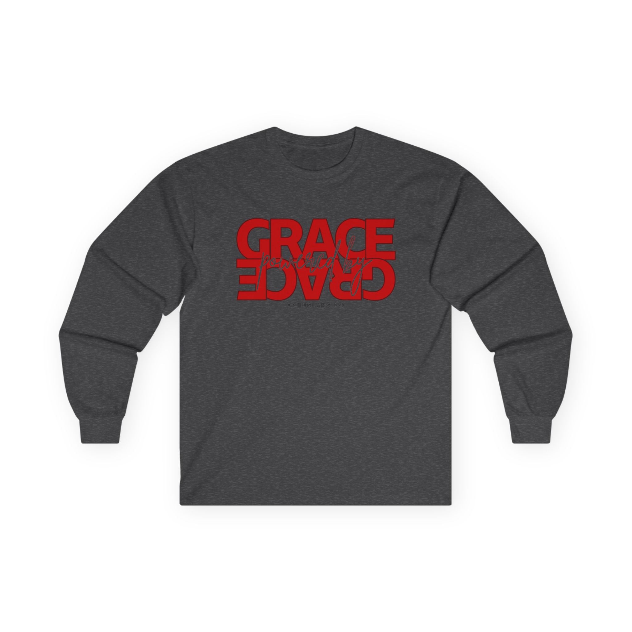 By Grace Long Sleeve Tee — Inspirational Christian Graphic Shirt