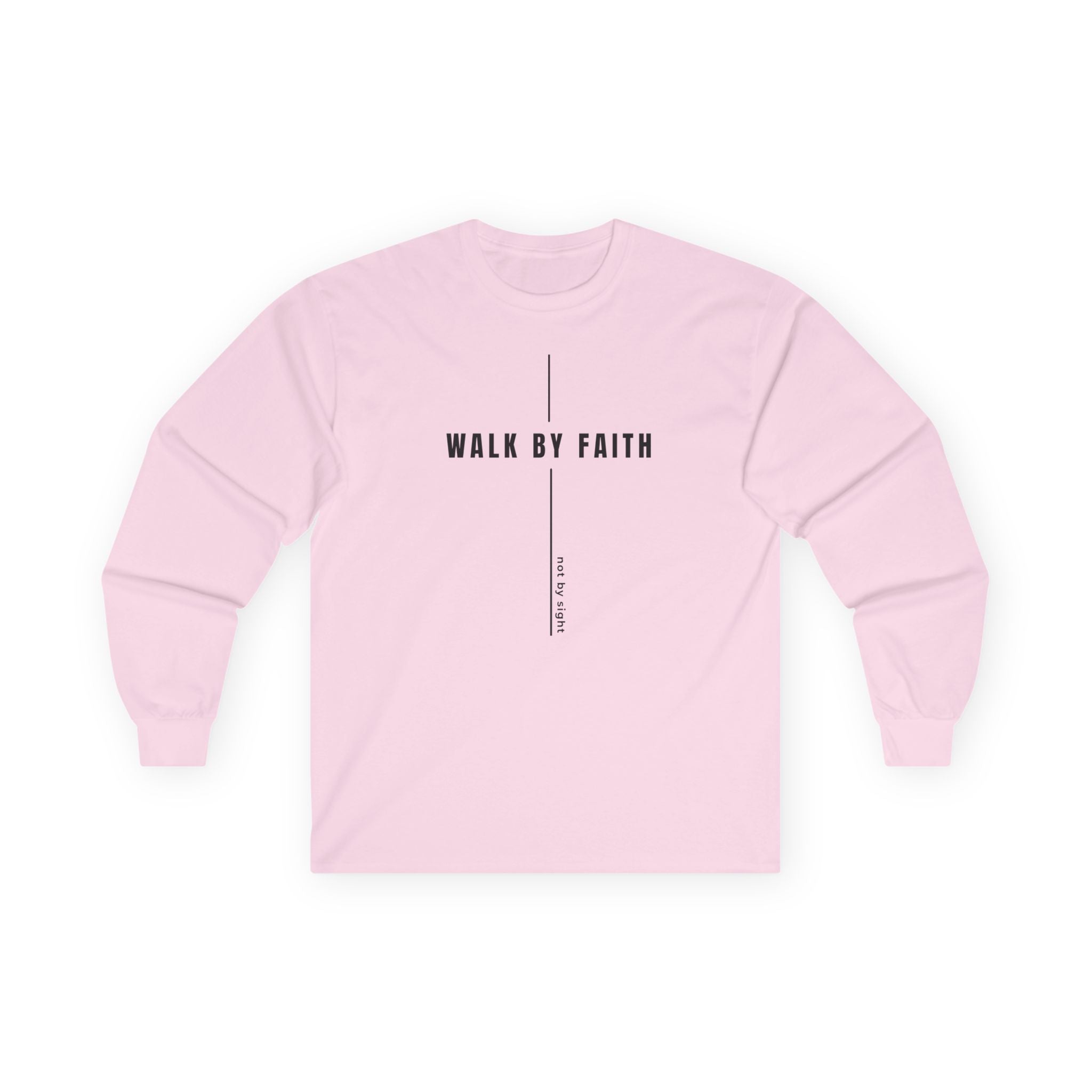 Walk By Faith Long Sleeve Tee — Minimal Christian Inspirational Shirt