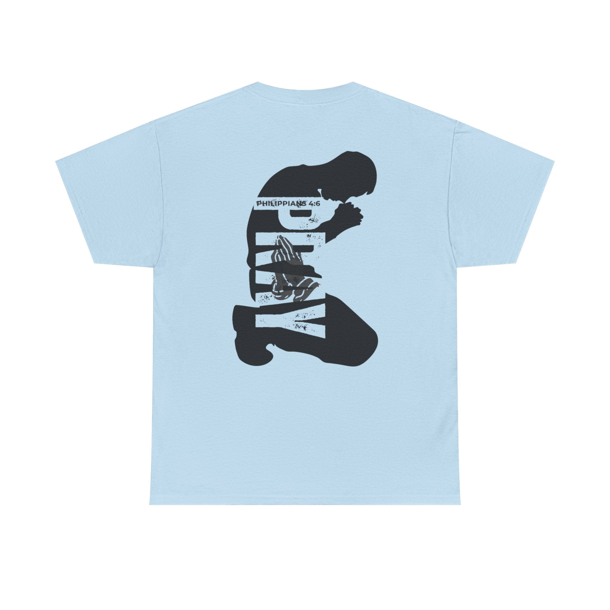 Pray More Tee — "Pray More, Panic Less" Christian Graphic T-Shirt