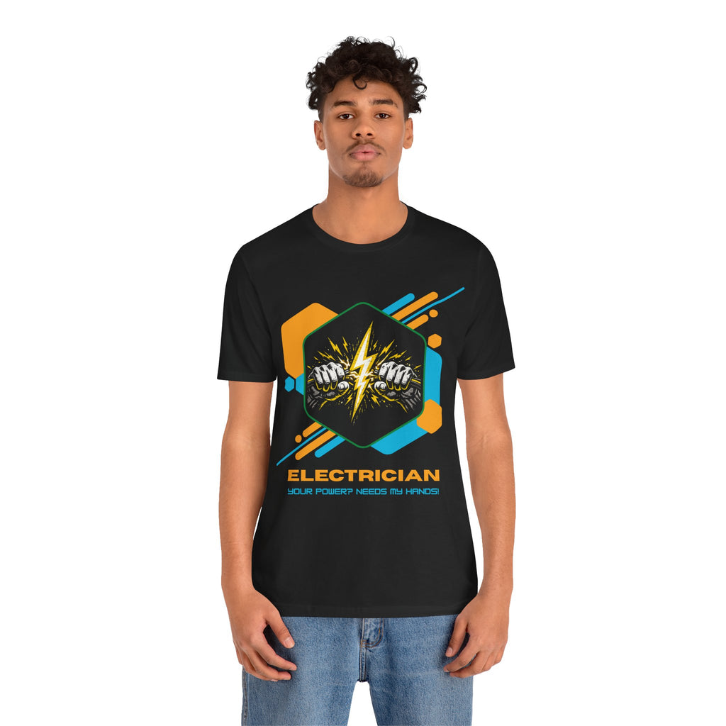 Electrician T‑Shirt - Skilled Hands Lightning Crew Tee