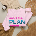 God's Plan Crewneck Sweatshirt — Retro Neon Faith Graphic