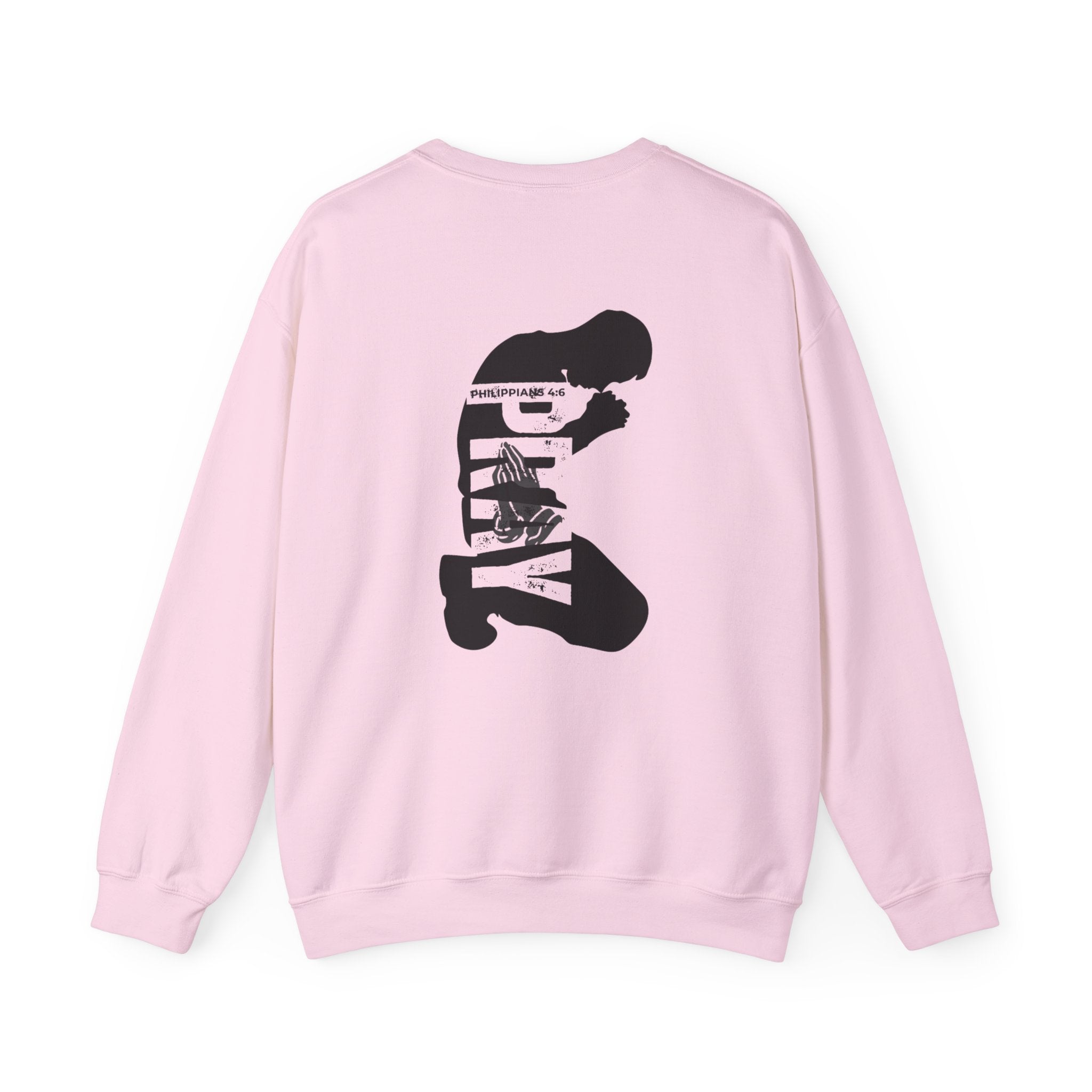 Prayer Graphic Sweatshirt — “Pray More, Panic Less” Crewneck