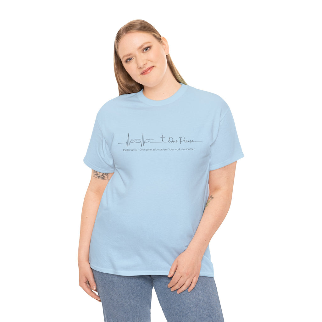 Faith Heartbeat T‑Shirt — I Surrender Script Christian Tee