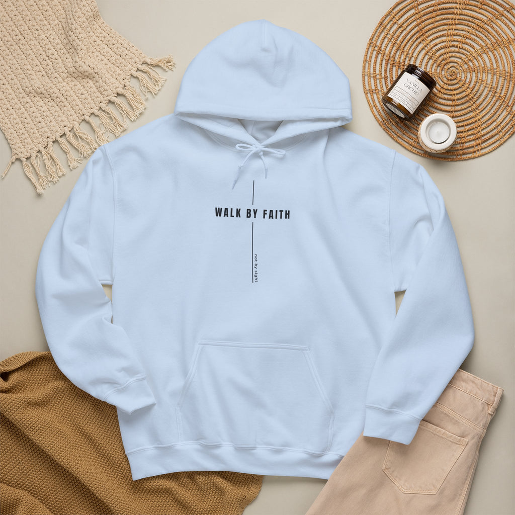 Walk By Faith Hoodie — Minimal Christian Inspirational Sweatshirt