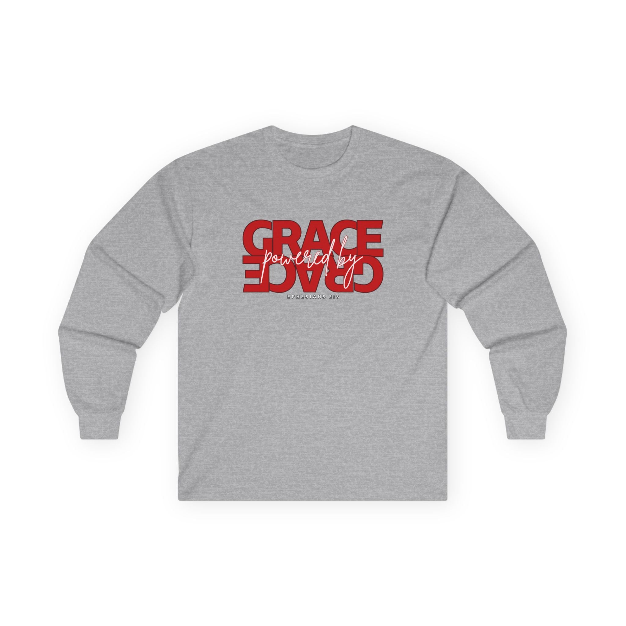 By Grace Long Sleeve Tee — Inspirational Christian Graphic Shirt
