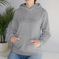 Hoodie "One Faith One Family One Praise" Minimal Heartbeat Faith Script - White Pullover