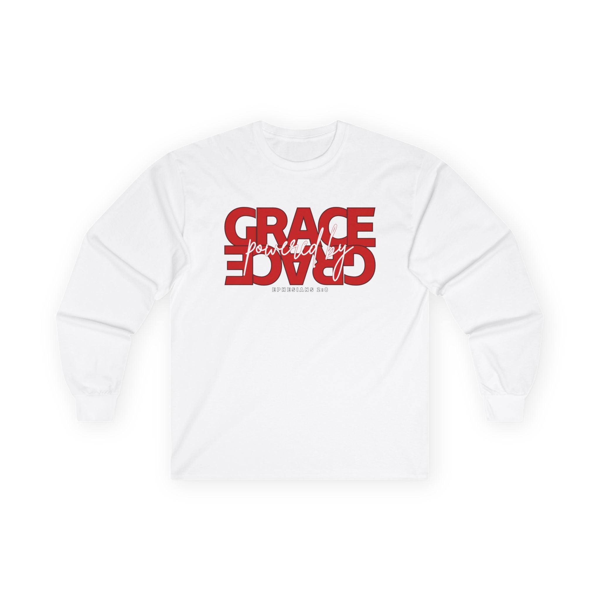By Grace Long Sleeve Tee — Inspirational Christian Graphic Shirt