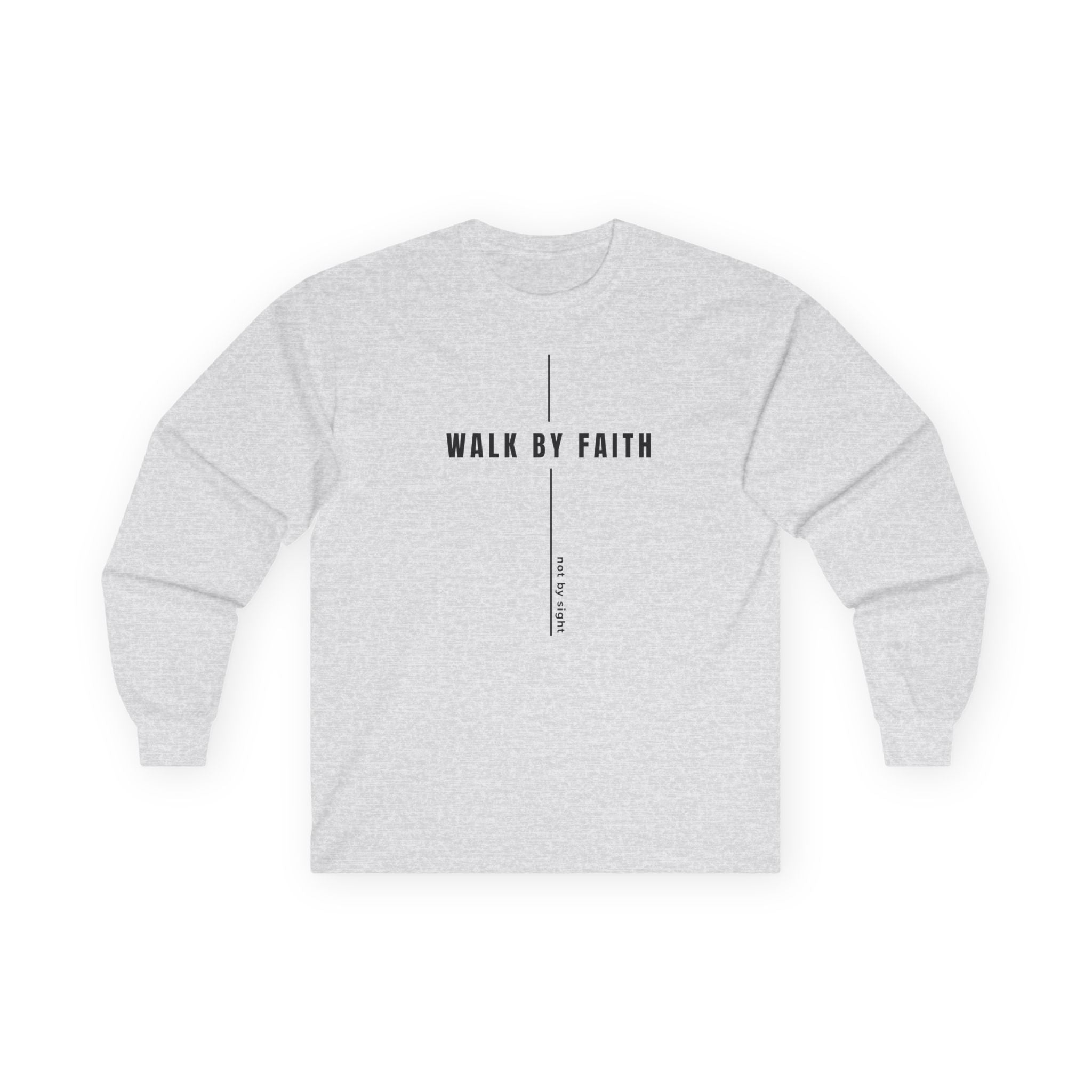 Walk By Faith Long Sleeve Tee — Minimal Christian Inspirational Shirt