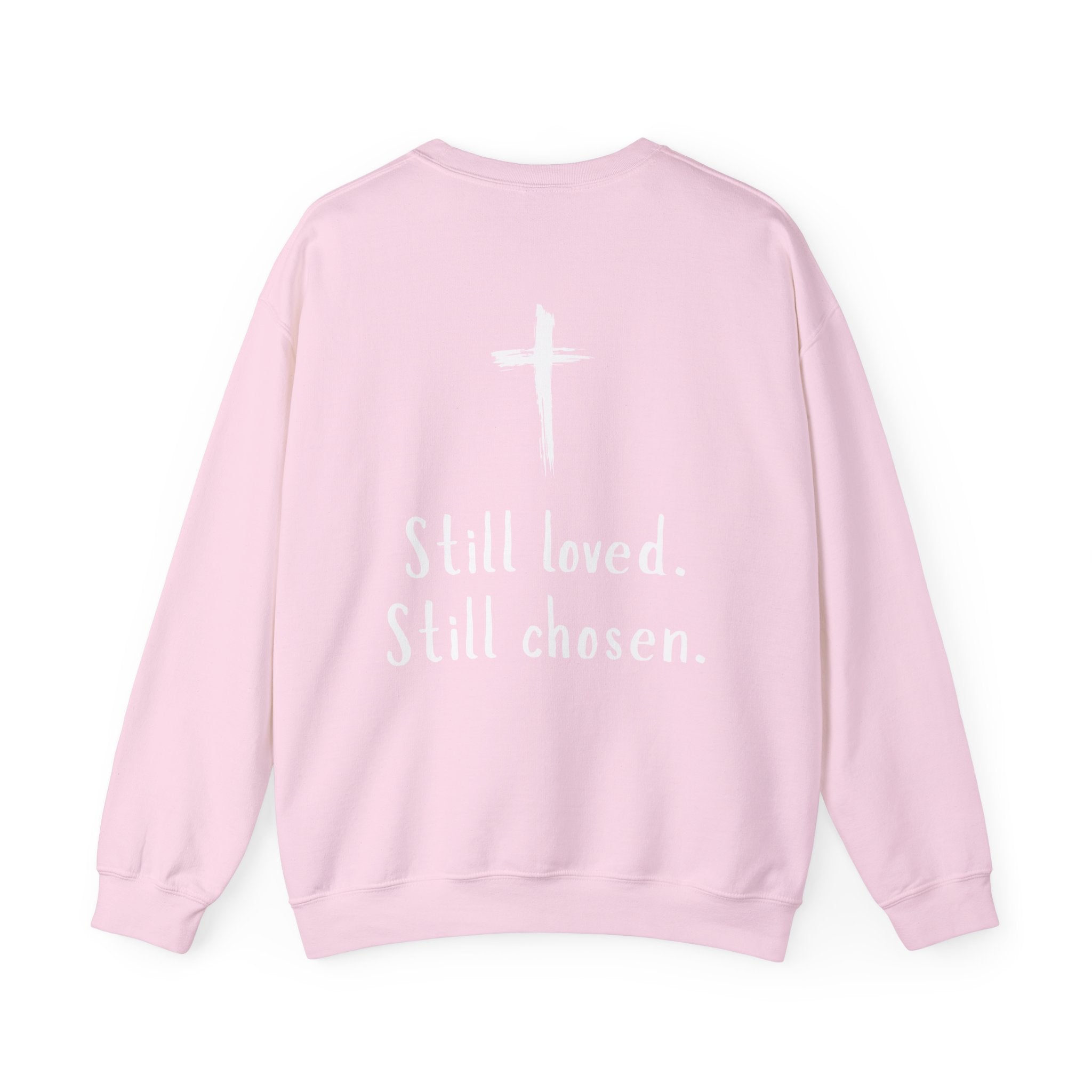 Christian Crewneck Sweatshirt — "Not Perfect, Forgiven" (Romans 5:8)