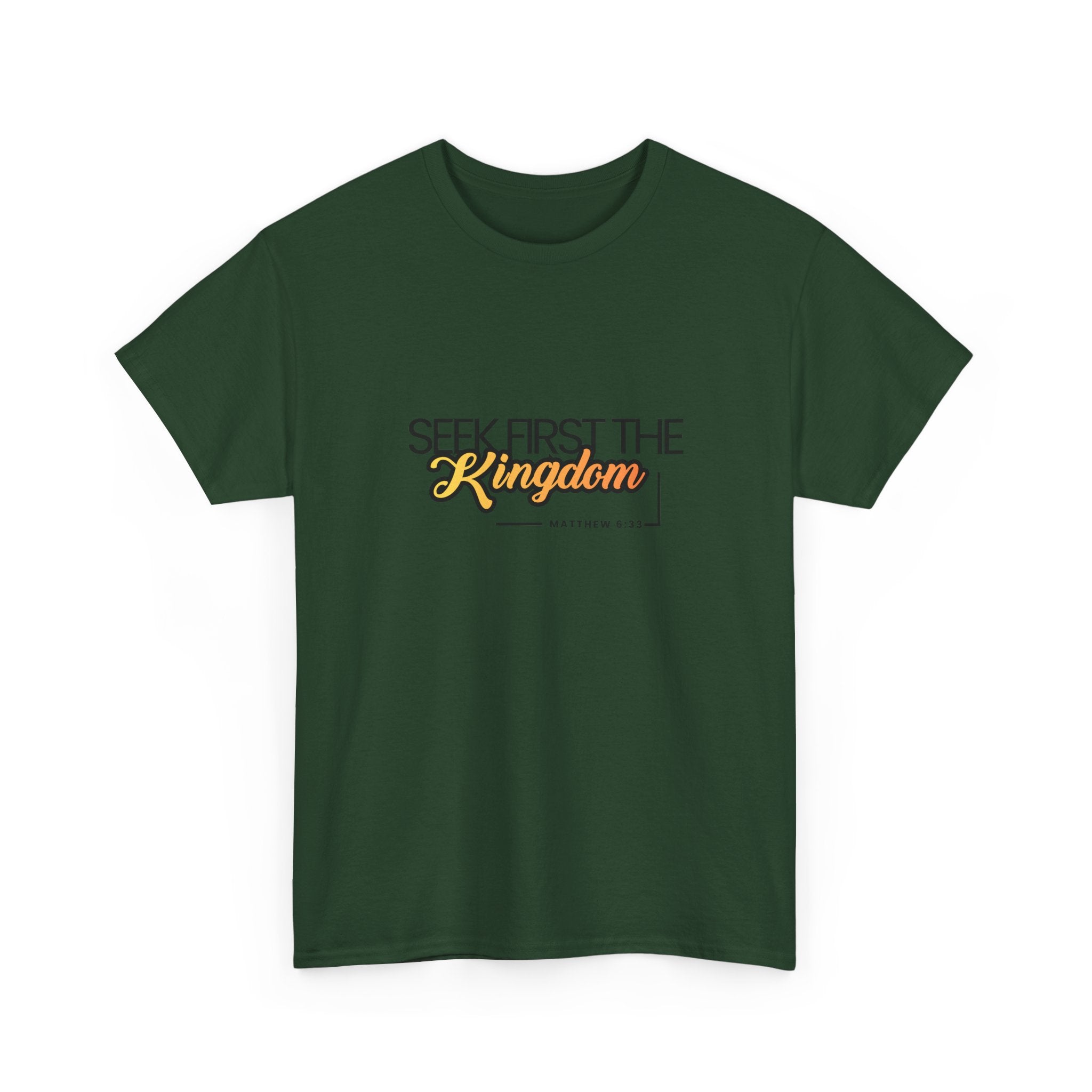 Seek First the Kingdom Tee — Christian Faith Graphic T-Shirt (Matthew 6:33)