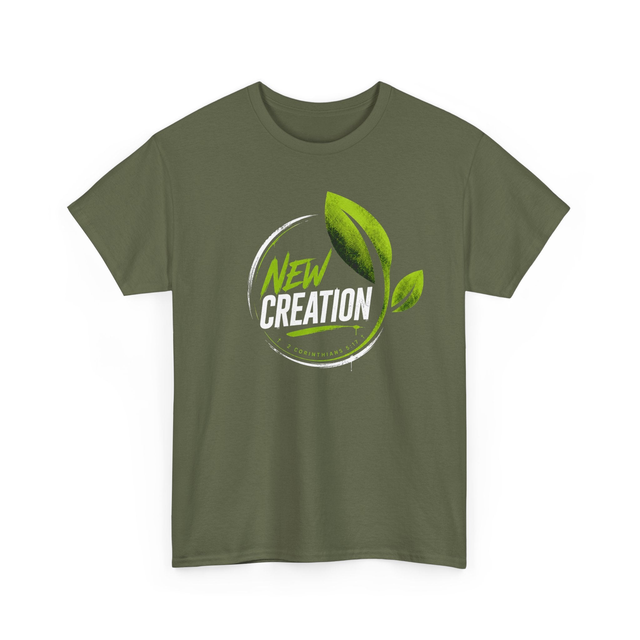 New Creation T-Shirt — Green Leaf Faith Tee