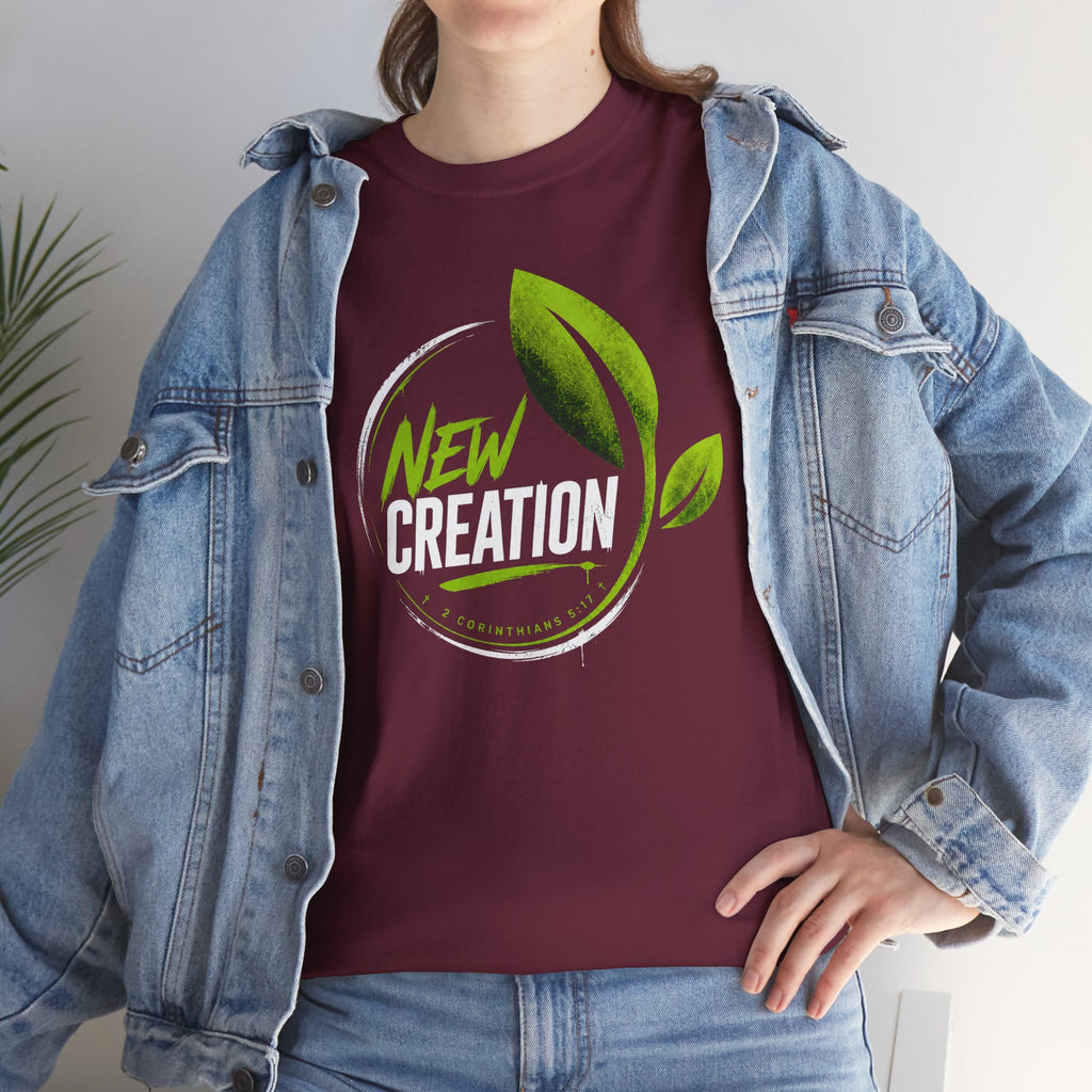 New Creation T-Shirt — Green Leaf Faith Tee