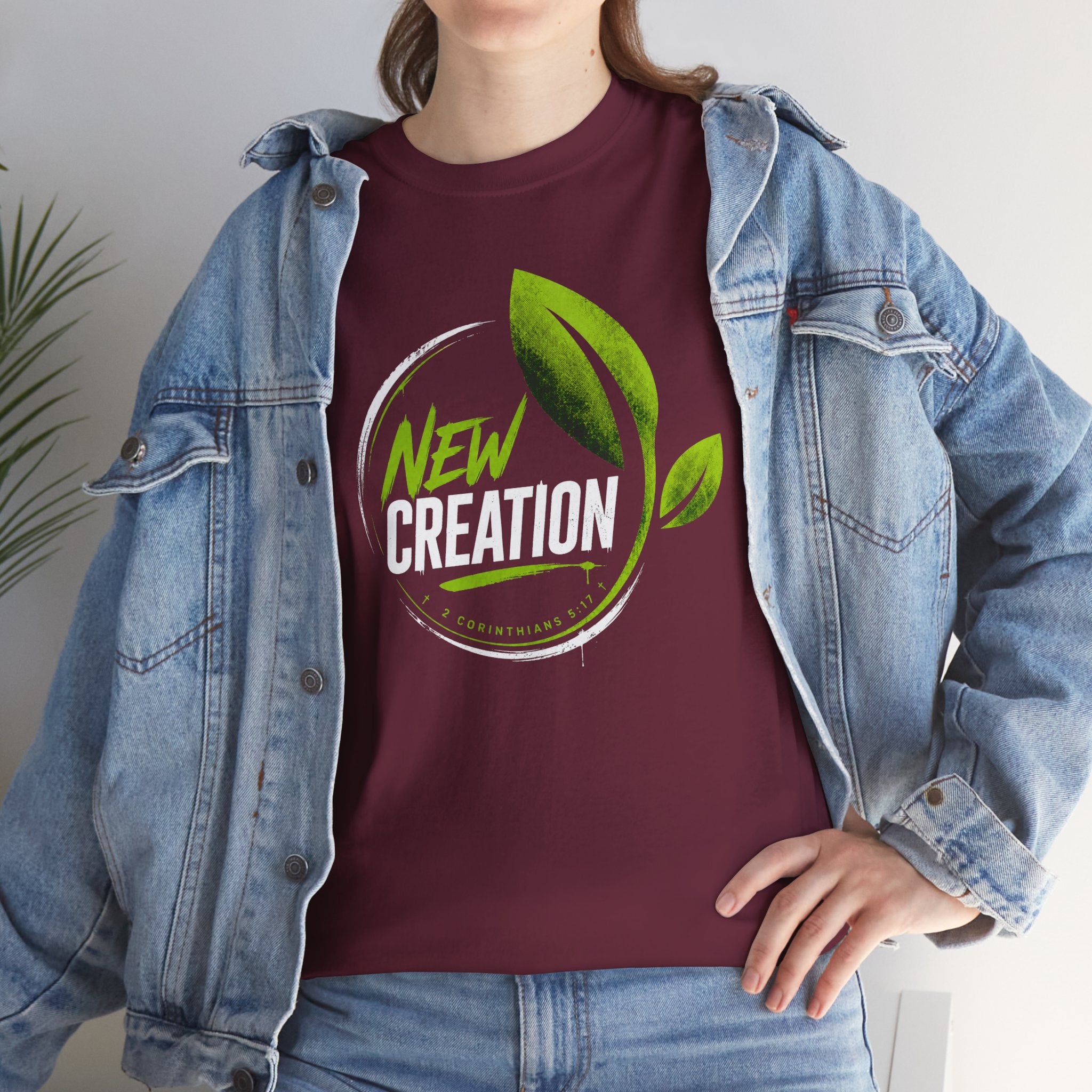 New Creation T-Shirt — Green Leaf Faith Tee