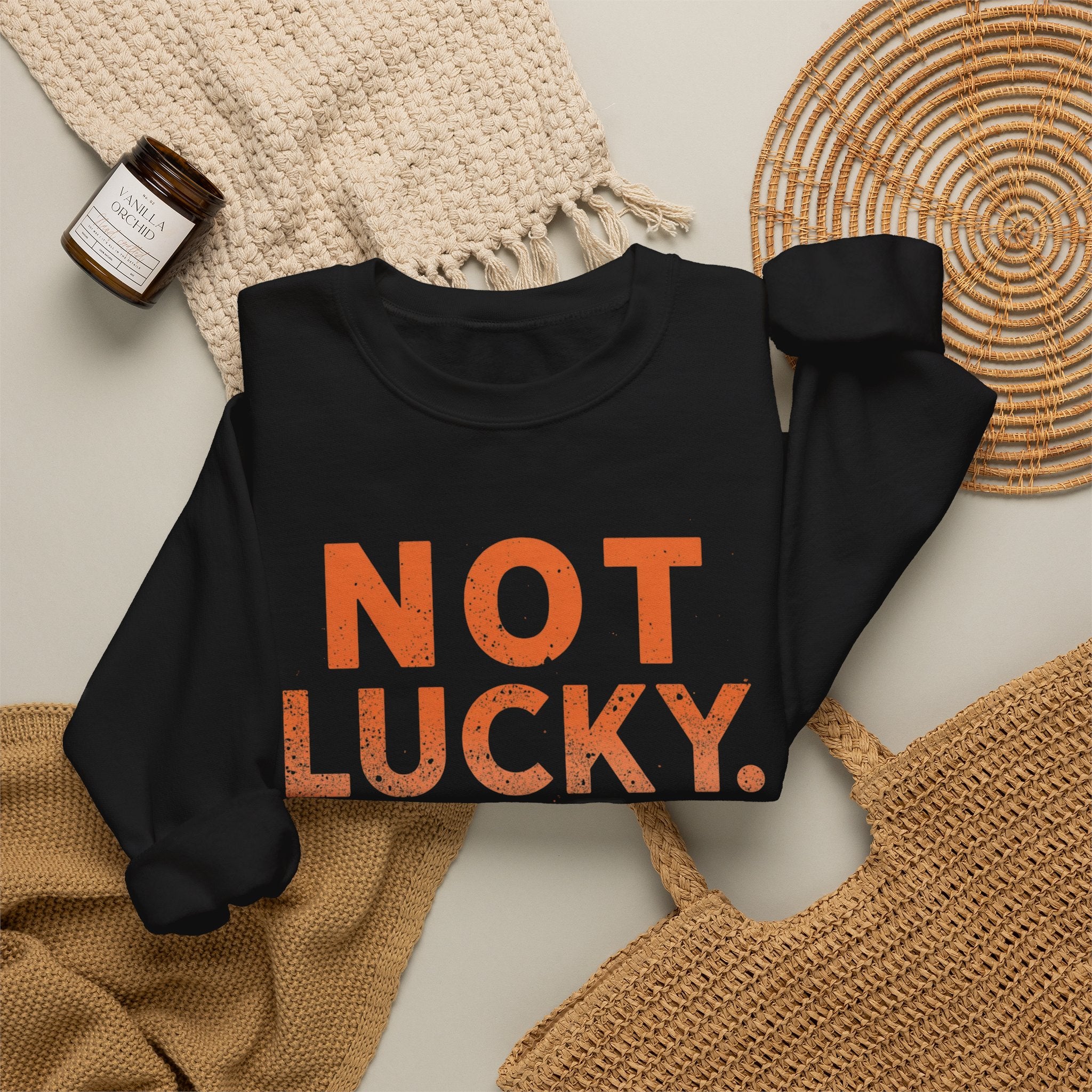 Blessed Crewneck Faith Sweatshirt – "Not Lucky, Just Blessed" Christian Pullover