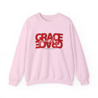 Crewneck Sweatshirt — "Grace Powered By God" Christian Faith Pullover (Ephesians 2:8)