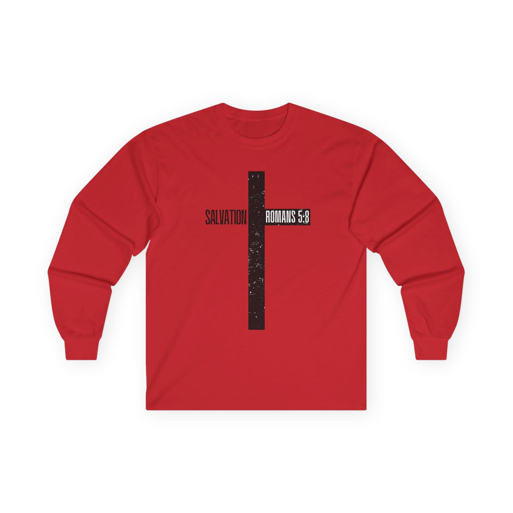 Salvation Romans 5:8 Cross Long Sleeve Tee