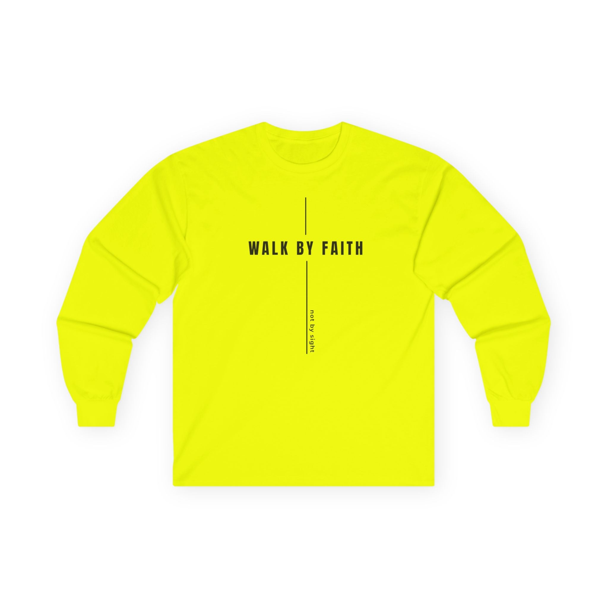 Walk By Faith Long Sleeve Tee — Minimal Christian Inspirational Shirt