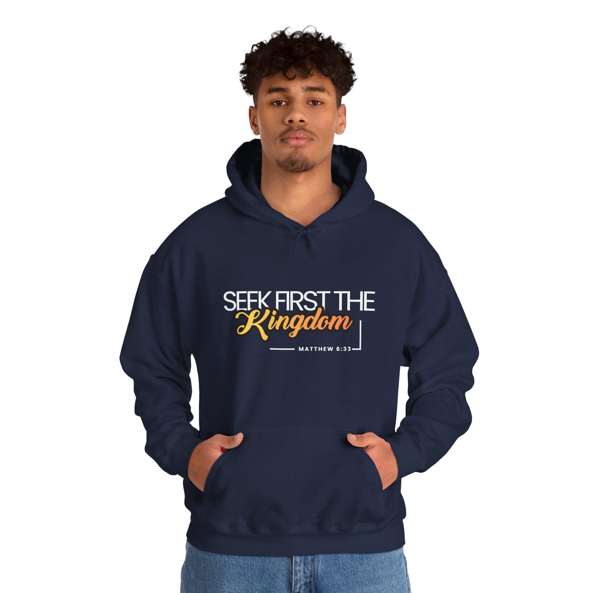 Seek First the Kingdom Hoodie - Christian Faith Scripture Sweatshirt (Matthew 6:33)