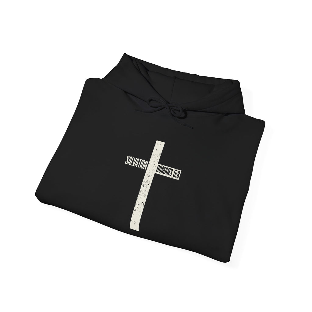 Christian Cross Salvation Hoodie – "Saved By Grace" Faith Graphic Pullover