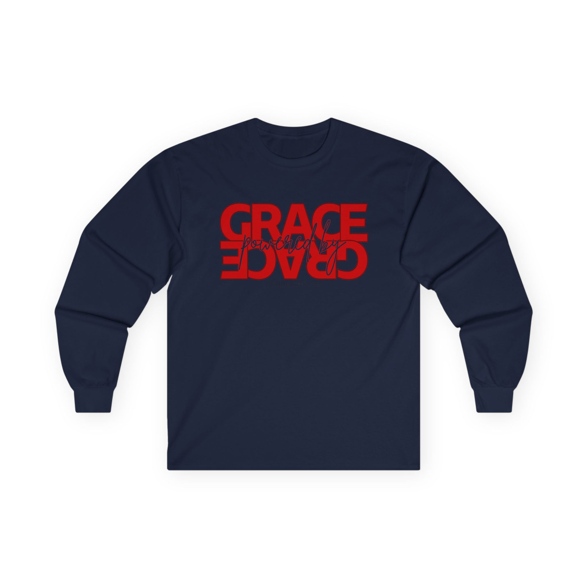 By Grace Long Sleeve Tee — Inspirational Christian Graphic Shirt