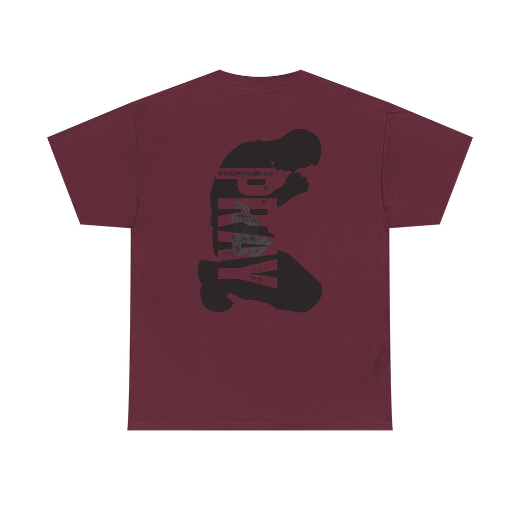 Pray More Tee — "Pray More, Panic Less" Christian Graphic T-Shirt