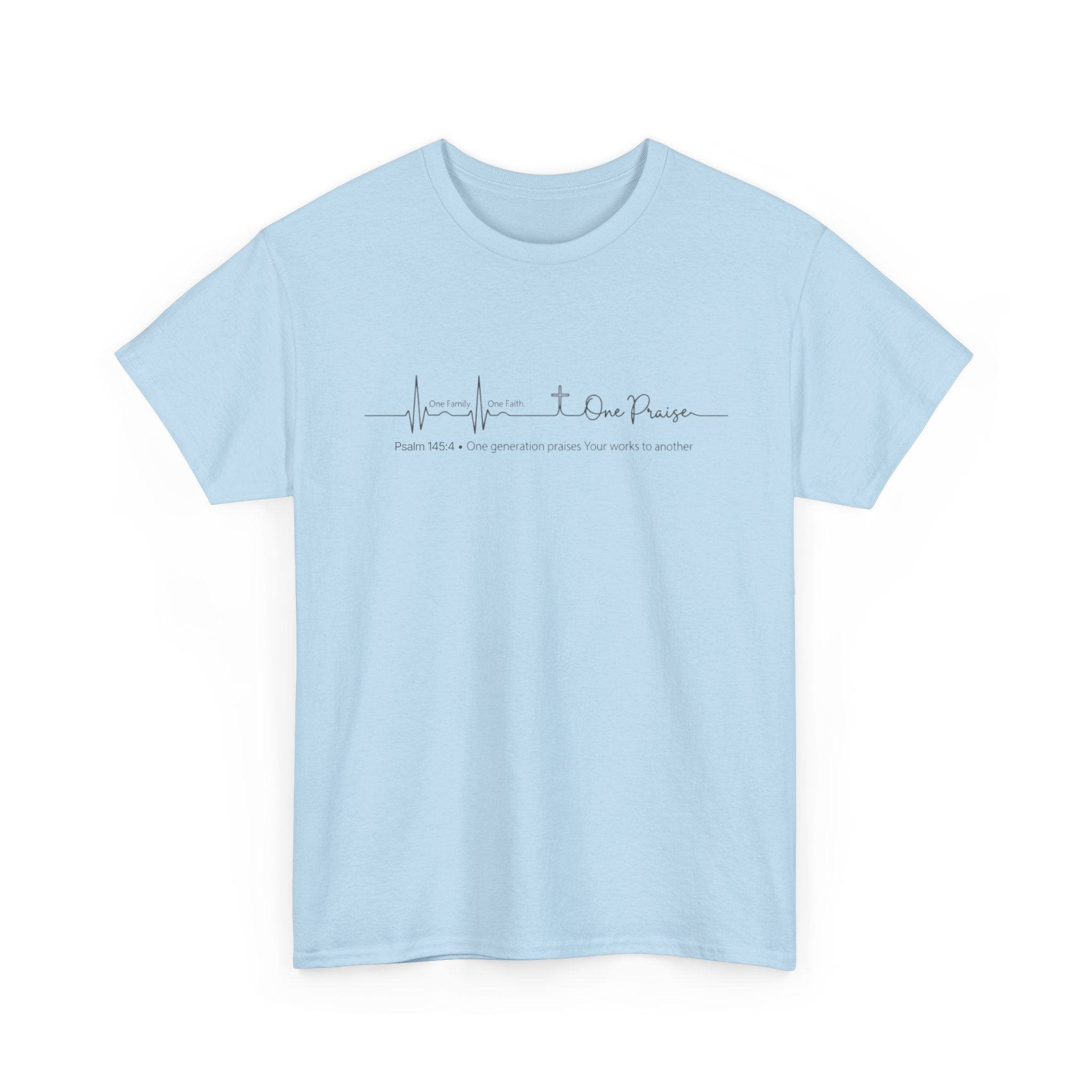 Faith Heartbeat T‑Shirt — I Surrender Script Christian Tee