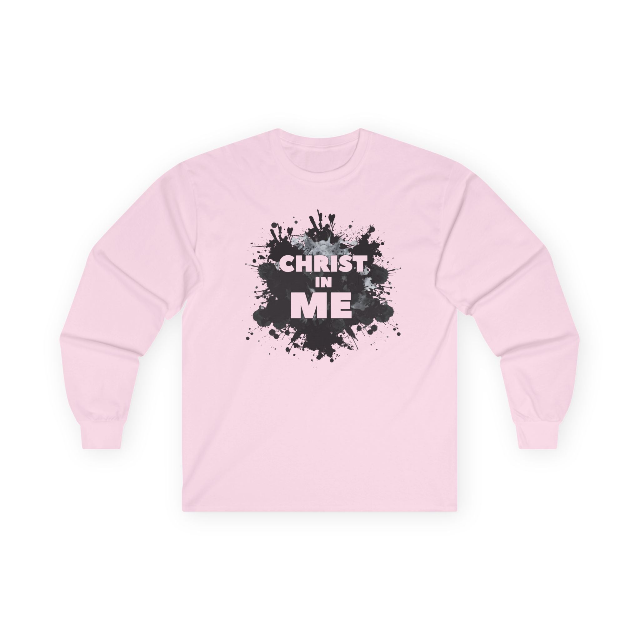 Long Sleeve Tee — "Christ in Me" Faith Graphic Christian Shirt
