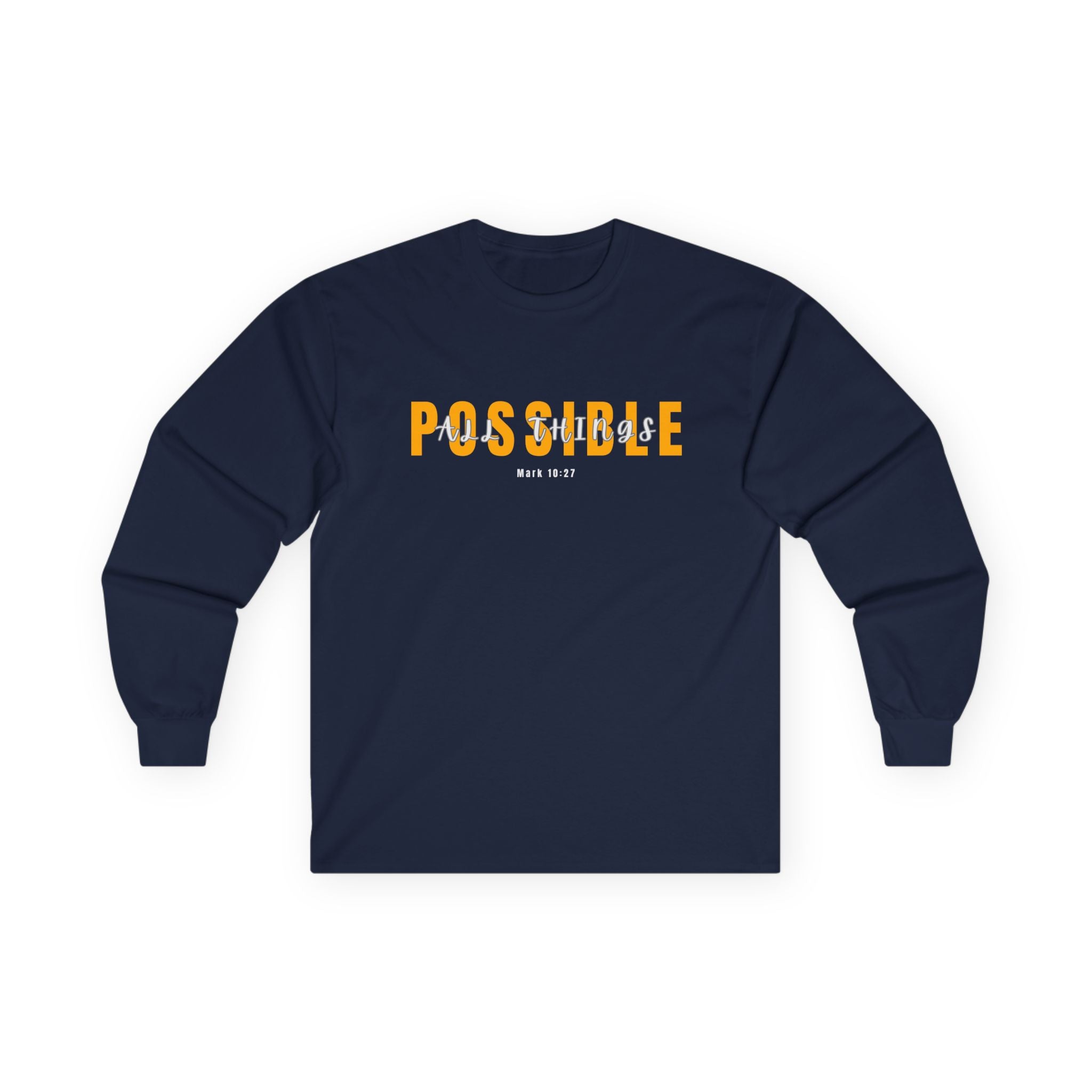 Possible Long Sleeve Christian Tee — 'POSSIBLE' Inspirational Graphic Shirt