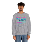God's Plan Crewneck Sweatshirt — Retro Neon Faith Graphic