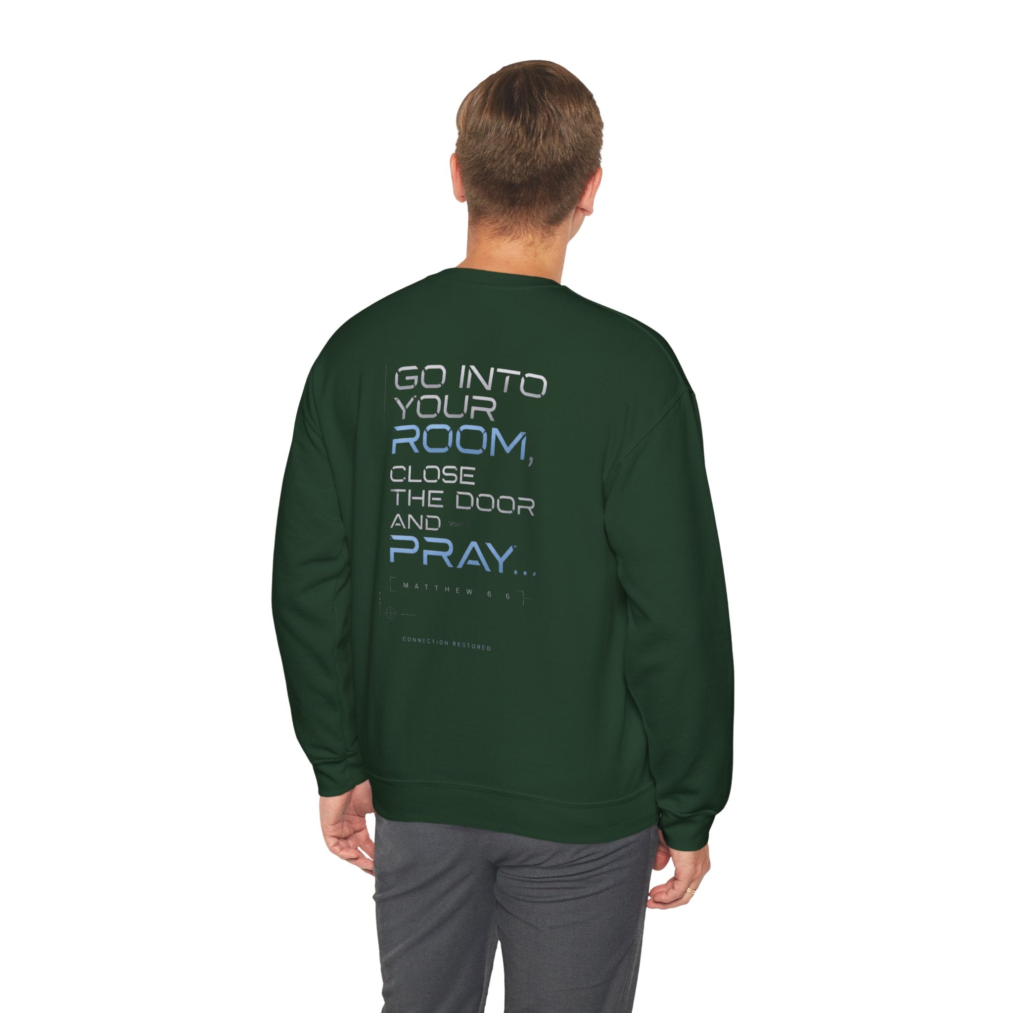 Christian Crewneck Sweatshirt "Offline" Pullover, Go Into Your Room and Pray Back Quote, Faith Streetwear Sweatshirt