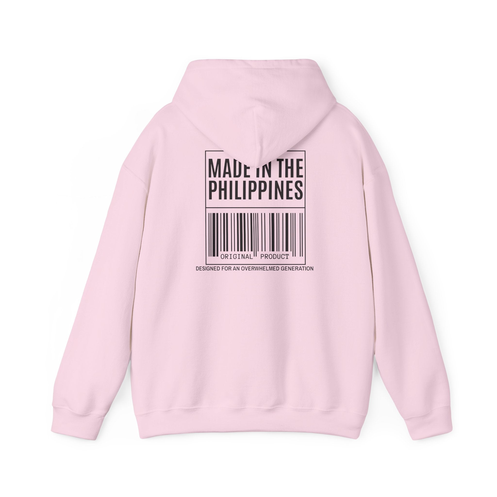 Made in the Philippines Hoodie — Barcode Graphic Back Print