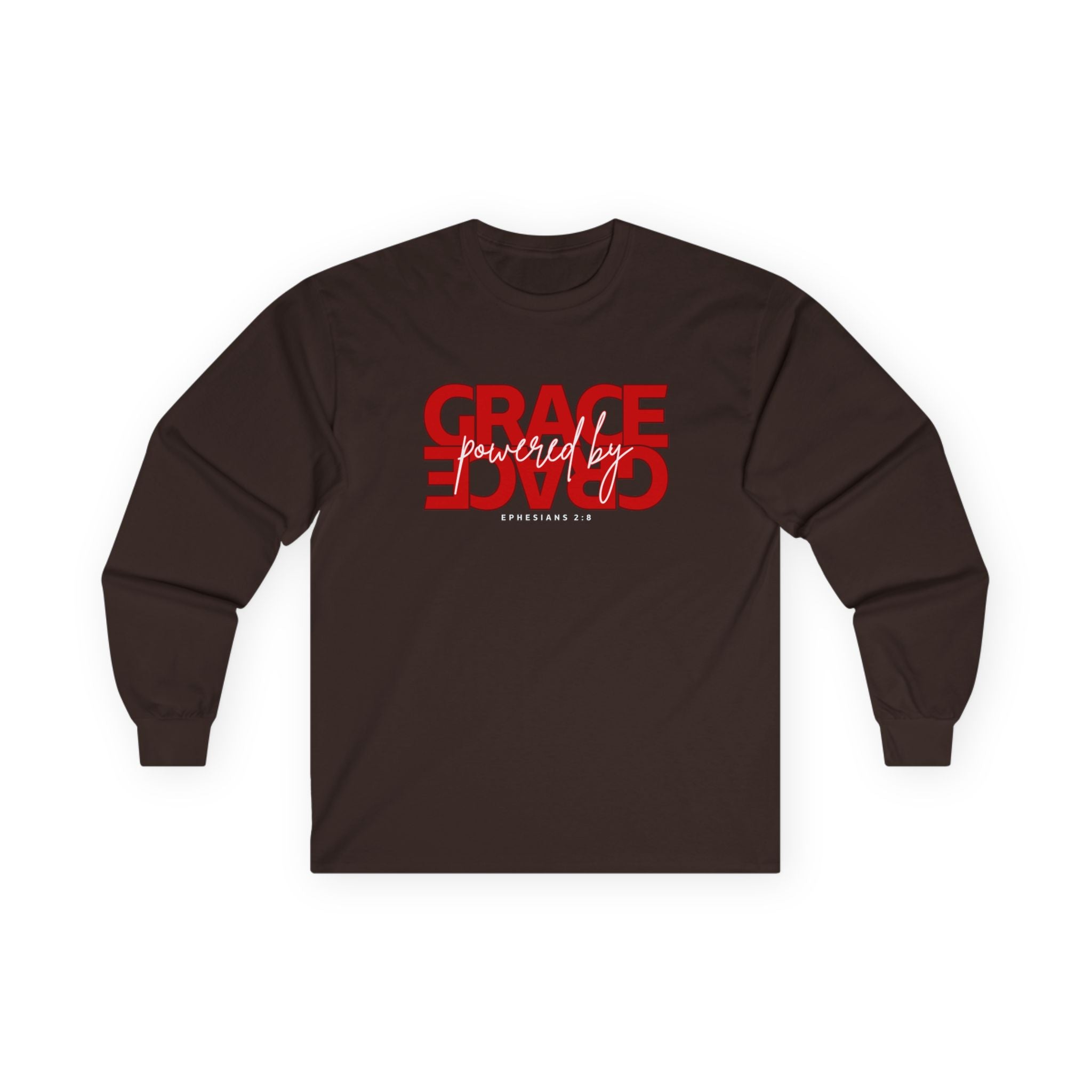 By Grace Long Sleeve Tee — Inspirational Christian Graphic Shirt