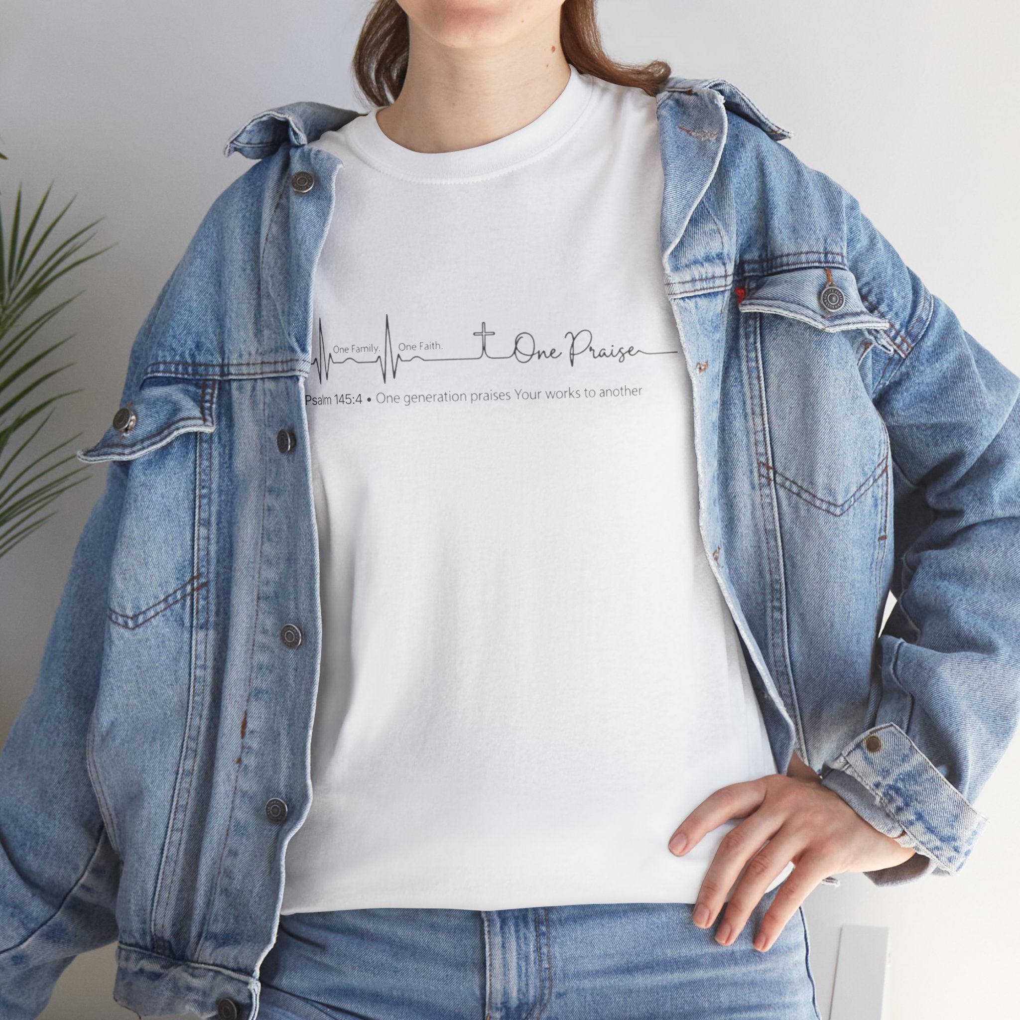 Faith Heartbeat T‑Shirt — I Surrender Script Christian Tee