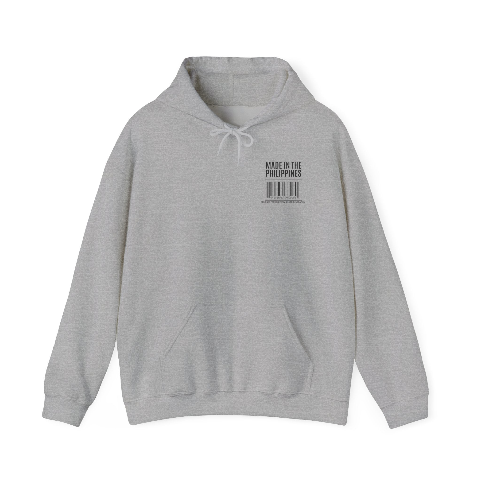Made in the Philippines Hoodie — Barcode Graphic Back Print
