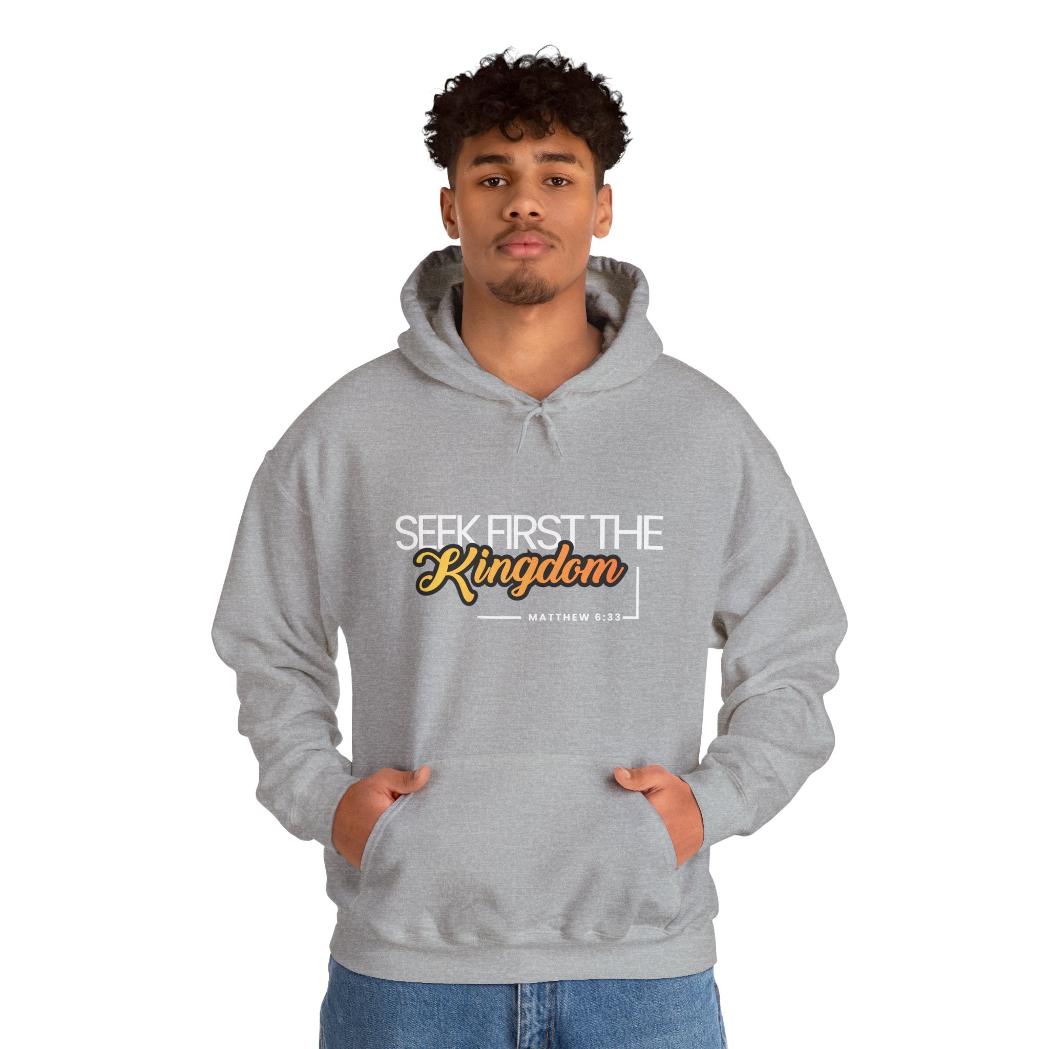Seek First the Kingdom Hoodie - Christian Faith Scripture Sweatshirt (Matthew 6:33)