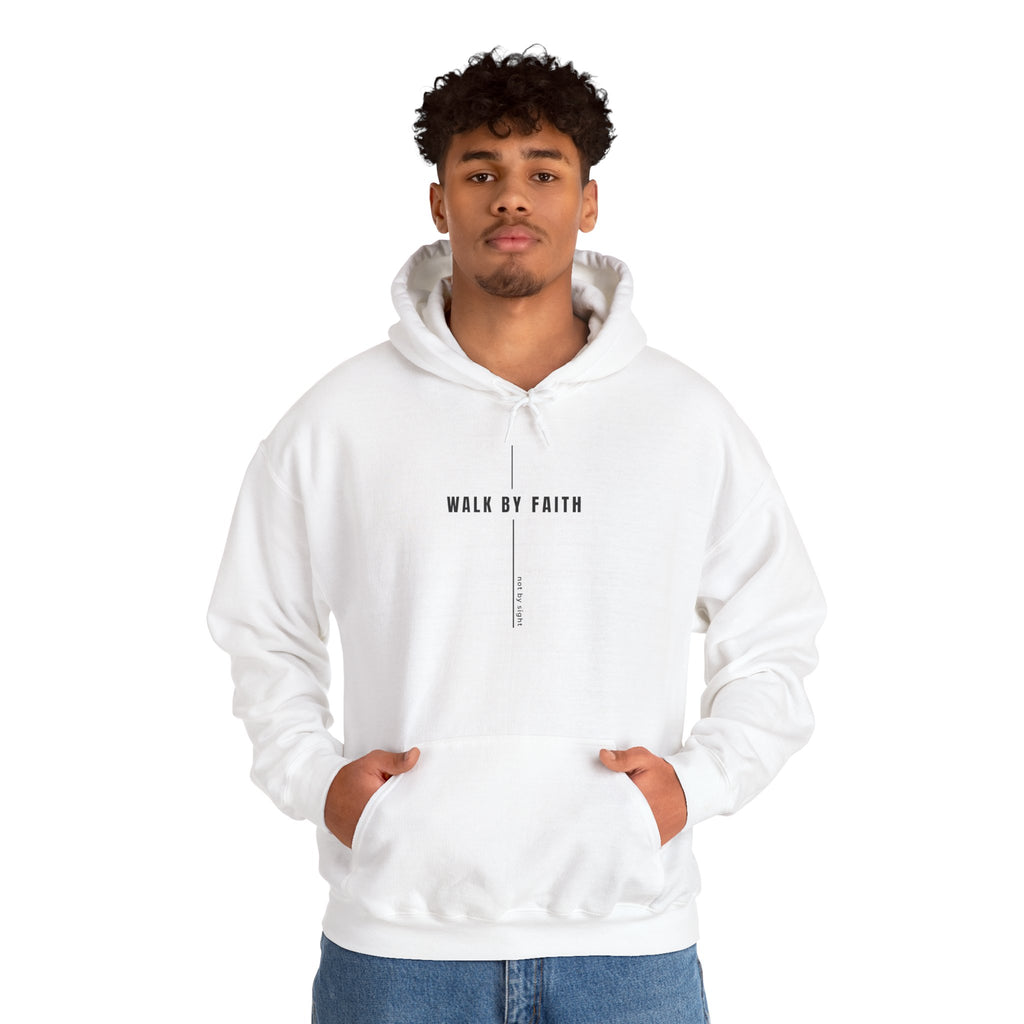 Walk By Faith Hoodie — Minimal Christian Inspirational Sweatshirt