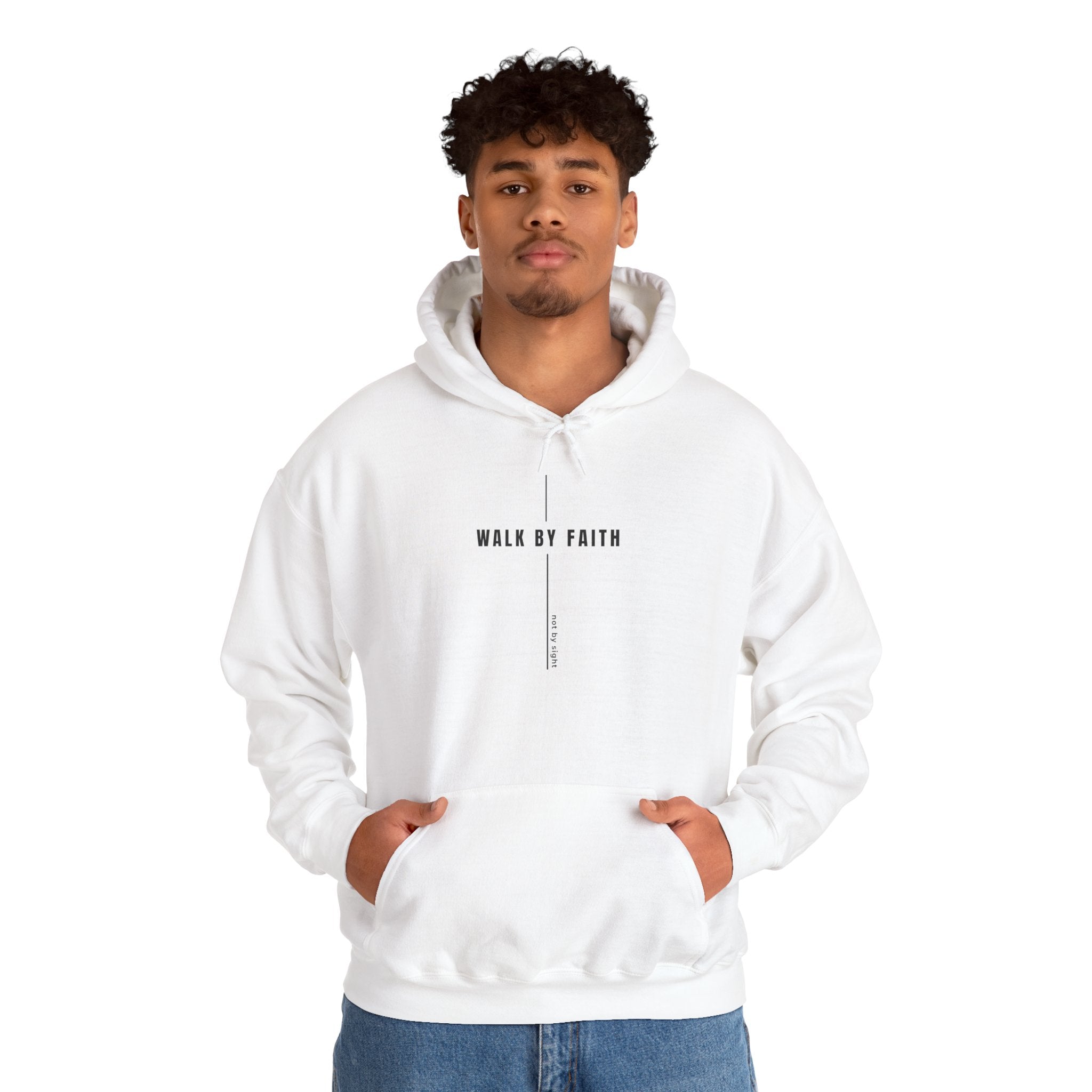 Walk By Faith Hoodie — Minimal Christian Inspirational Sweatshirt