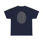 Fingerprint Graphic Tee — Minimalist Identity T‑Shirt