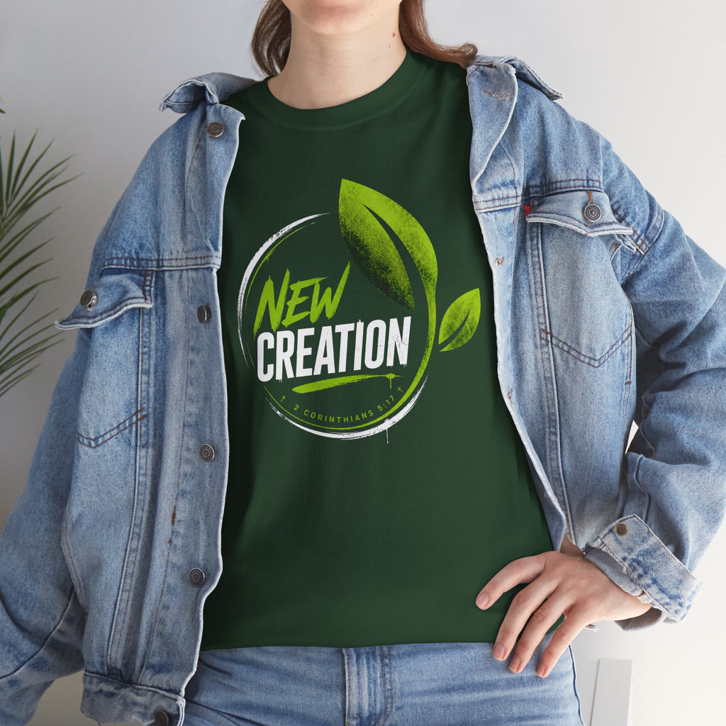 New Creation T-Shirt — Green Leaf Faith Tee