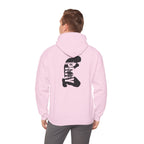 Minimal 'Pray More, Panic Less' Hoodie — Monochrome Graphic Back Print