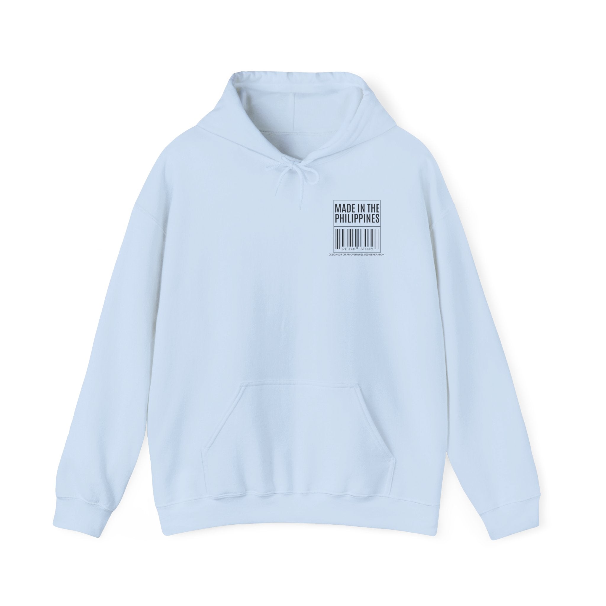 Made in the Philippines Hoodie — Barcode Graphic Back Print
