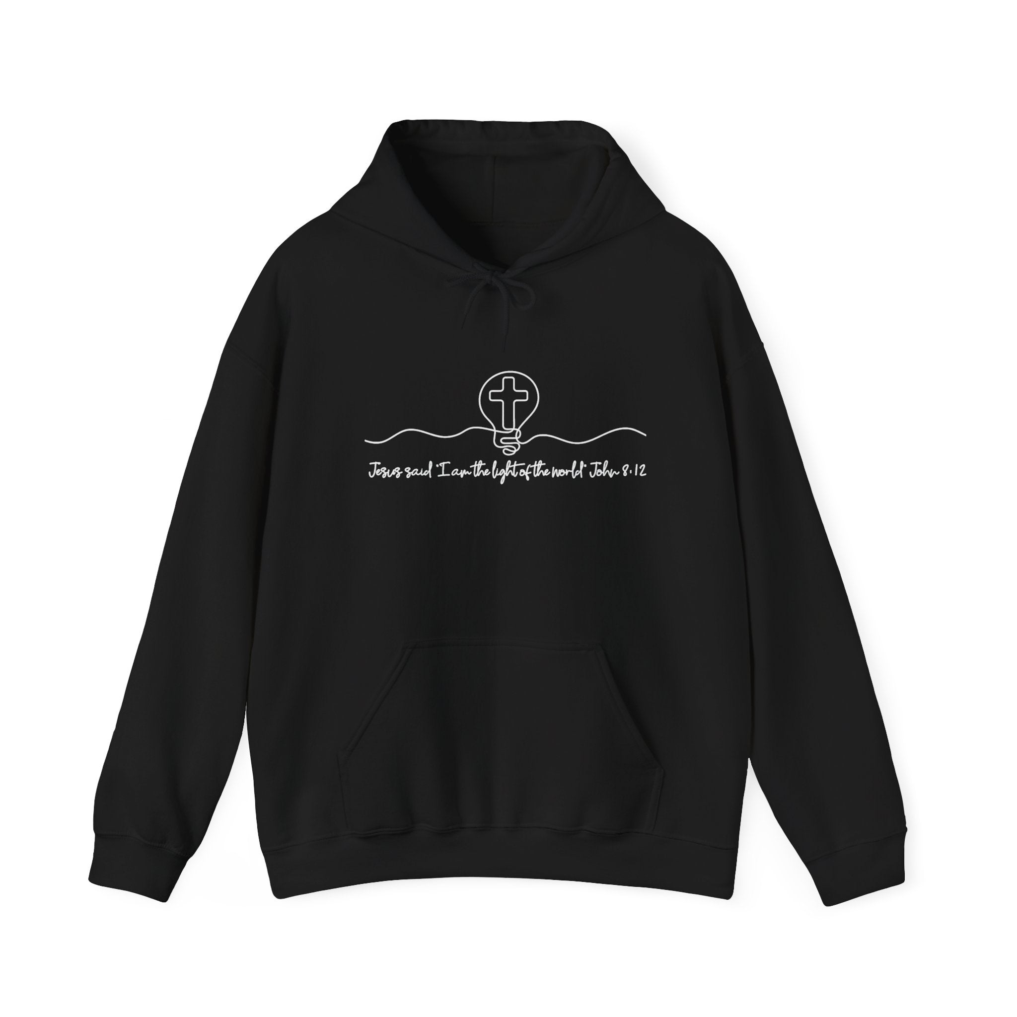 Christian Hoodie with Light of the World and Cross Design – Faith Comfort Sweatshirt