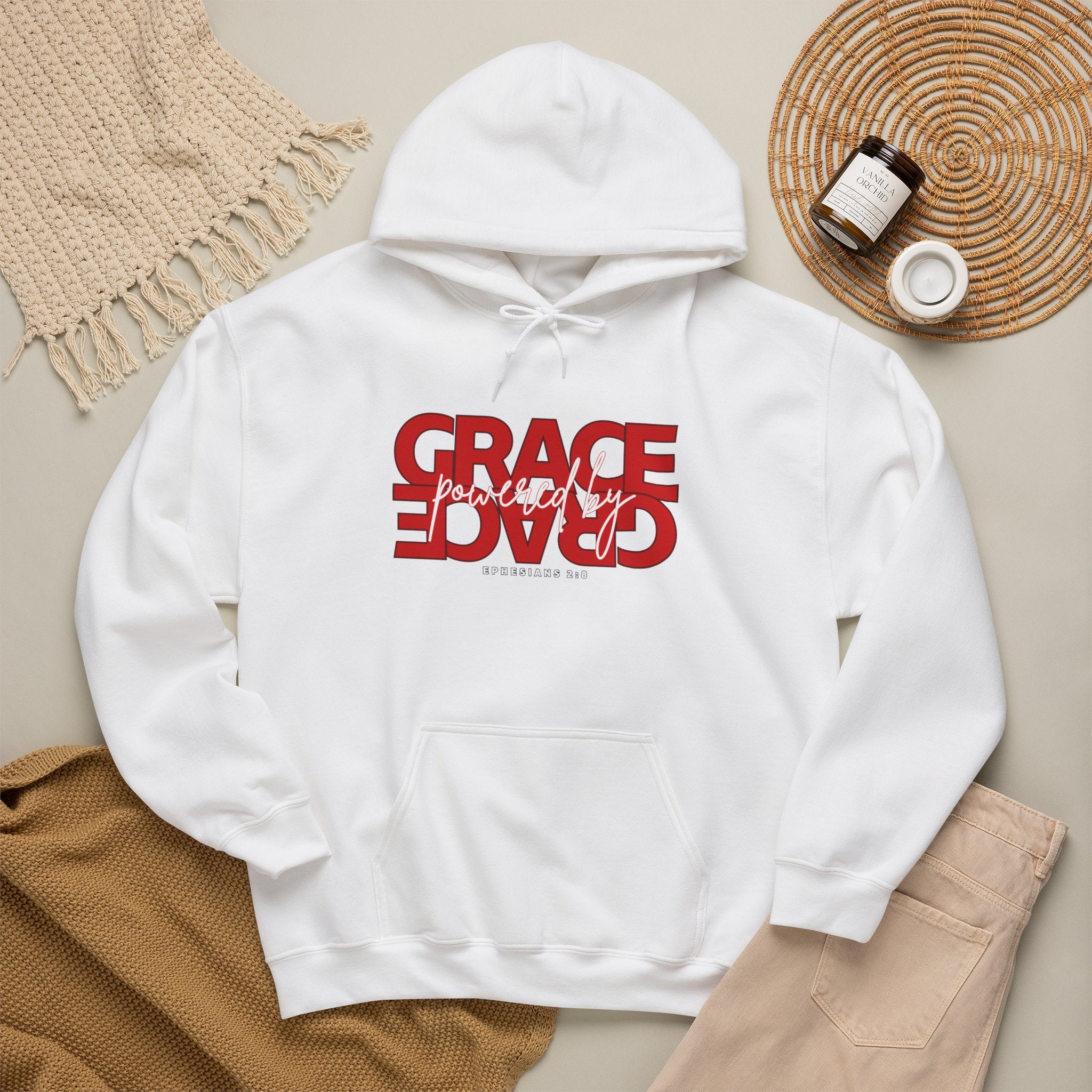 Grace Reversed Hoodie — Faith-Inspired Graphic Sweatshirt