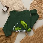 New Creation Sweatshirt – Christian Faith Green Leaf Crewneck