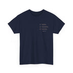 Black Text-Pattern T-Shirt — Seen Known Saved Christian Typography Graphic Tee