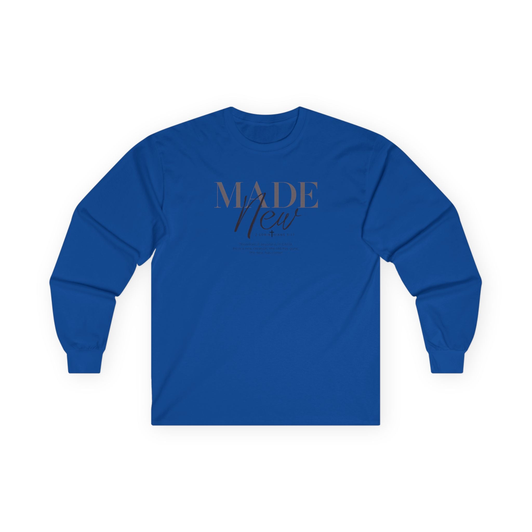 Made New Long Sleeve Tee — Inspirational Christian Faith Shirt