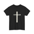 Christian Cross T-Shirt — "Salvation Romans 5:8" Faith Tee