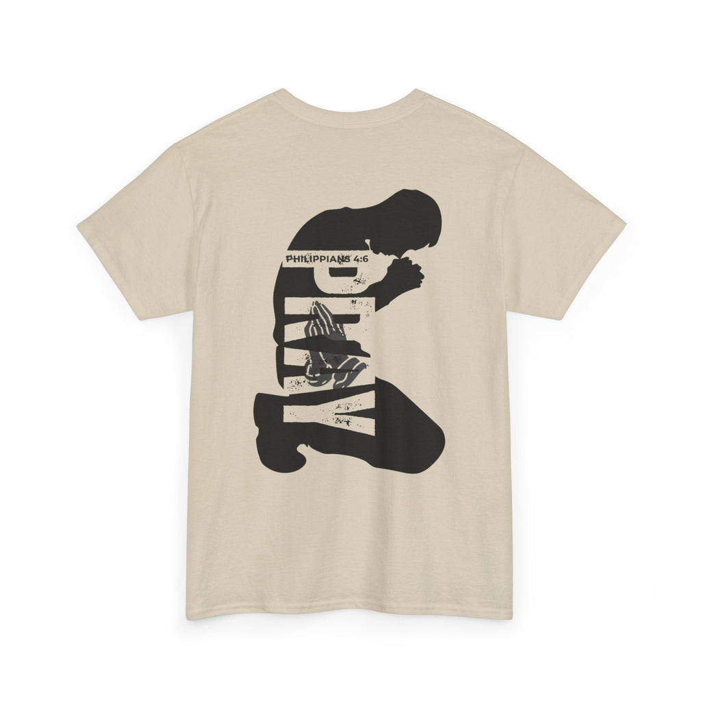 Pray More Tee — "Pray More, Panic Less" Christian Graphic T-Shirt