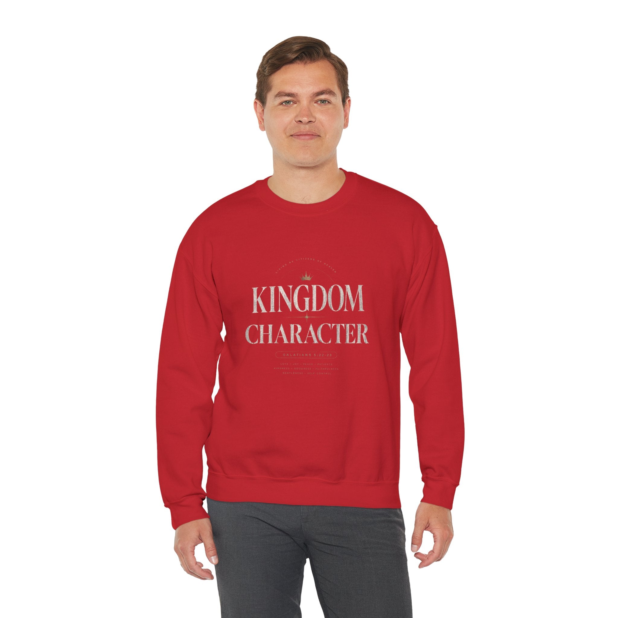 Christian Crewneck Sweatshirt "Kingdom Character" Pullover, Faith-Based Inspirational Apparel, Religious Graphic Sweatshirt