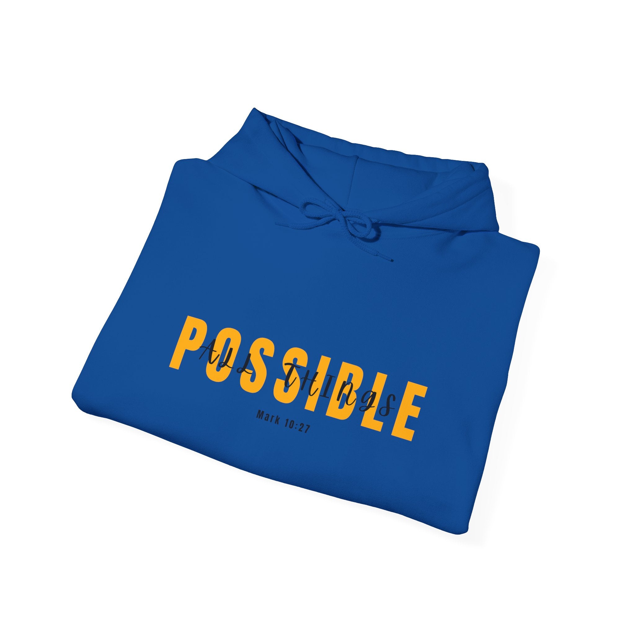 All Things Possible Hoodie — Minimal Inspirational "POSSIBLE" Graphic Faith Hoodie